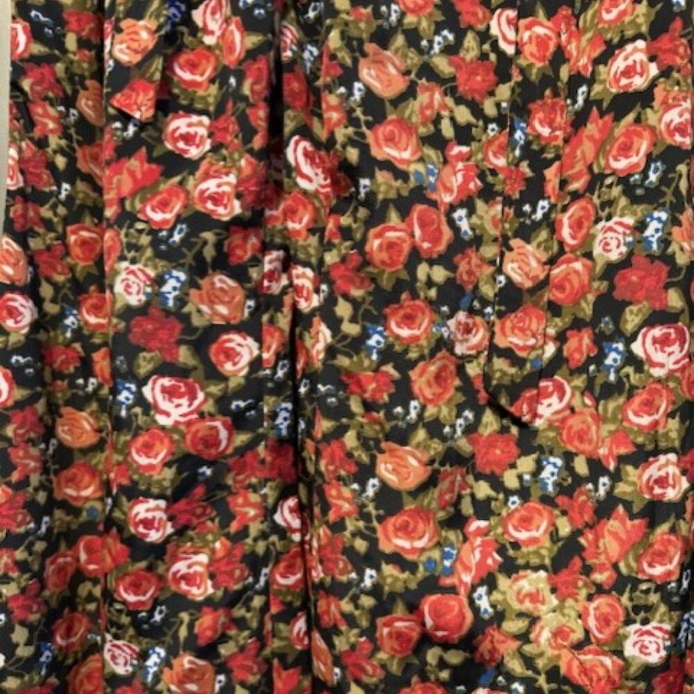 Vintage Boho Wide Leg Floral Bell Bottom Pants - Picture 10 of 16